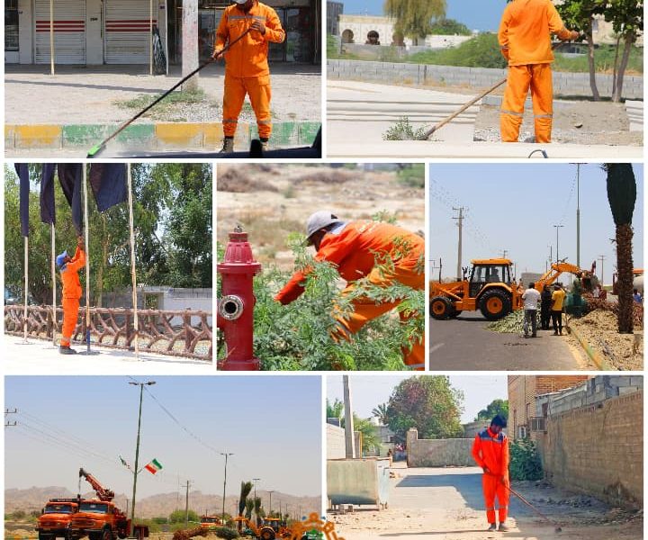 گوشه ای از فعالیت های روزانه واحد خدمات شهری شهرداری بندرسیریک به روایت تصویر خرداد ماه ۱۴۰۴