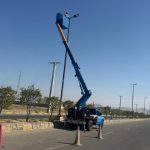 اجرای پروژه بهبود نورپردازی بلوار ساحلی سیریک