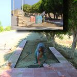 عملیات سنگفرش بخش‌هایی از دهکده گردشگری پارک ساحلی شهر سیریک