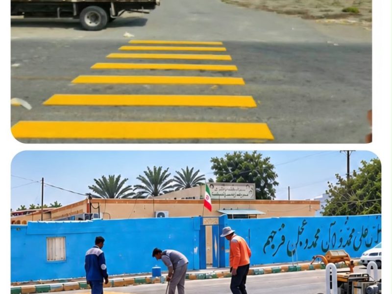 عملیات رنگ‌آمیزی و خط‌کشی معابر شهری